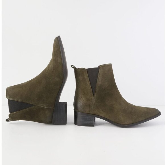 REBELS Green Suede Leather Chelsea Ankle Boots EU 37 / US 6.5 $168 - Picture 1 of 10